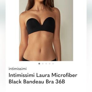 Intimissimi Laura Seamless Black or Tan Strapless Bras 36B bandeau